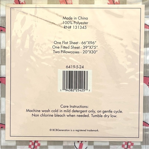 BCBGENERATION GiddyUp Cowgirl Bedding Sheet Set 4-Piece TWIN SIZE Gray Pink NWT - Picture 8 of 9